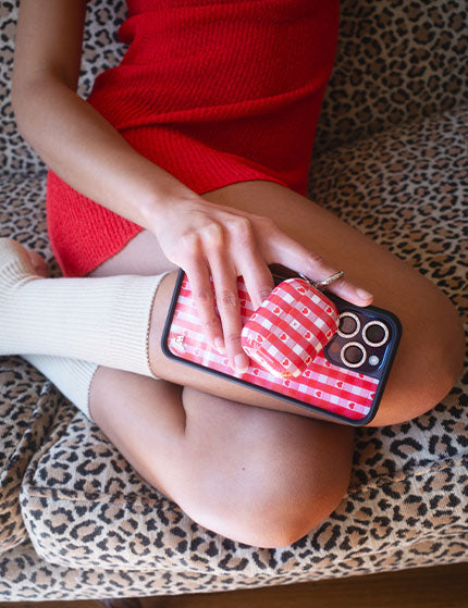 Red Gingham Hearts AirPods