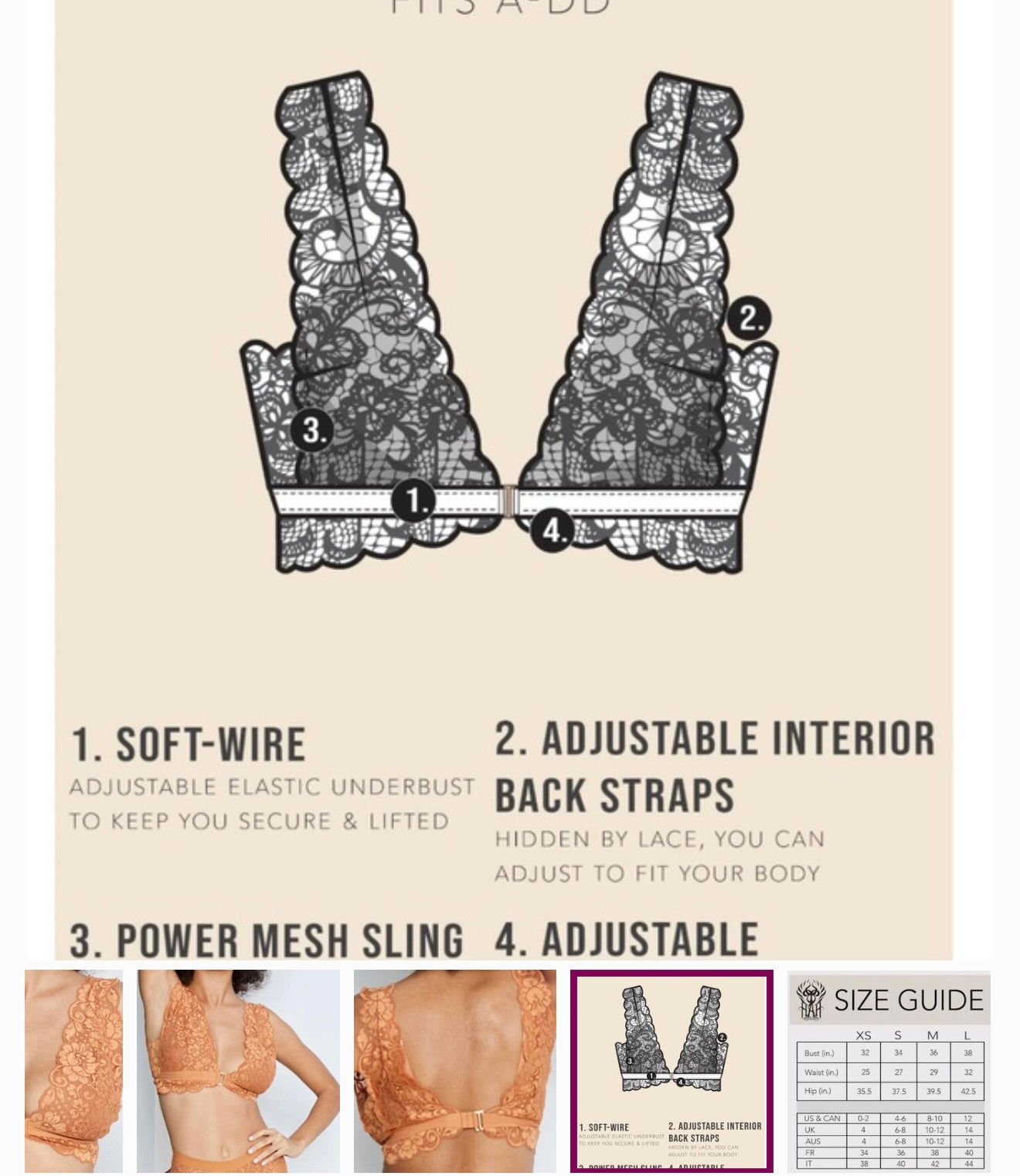 We are HAH x Free People Got Ur Back Bra NWT in Colors Noir, Brown, Sugar, Sheer Violet, Blanc (your choice of one)