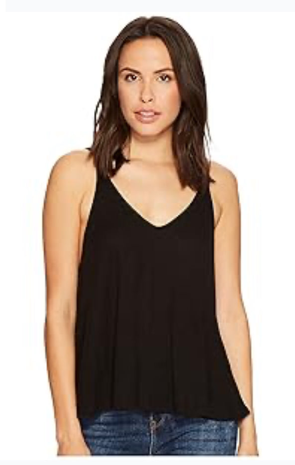 Free People Dani Tank Top for Women - Thin Shoulder Straps with Sleeveless Construction, and Lightweight Slouchy Fit Tank Black 2XS (Women's 00) One Size