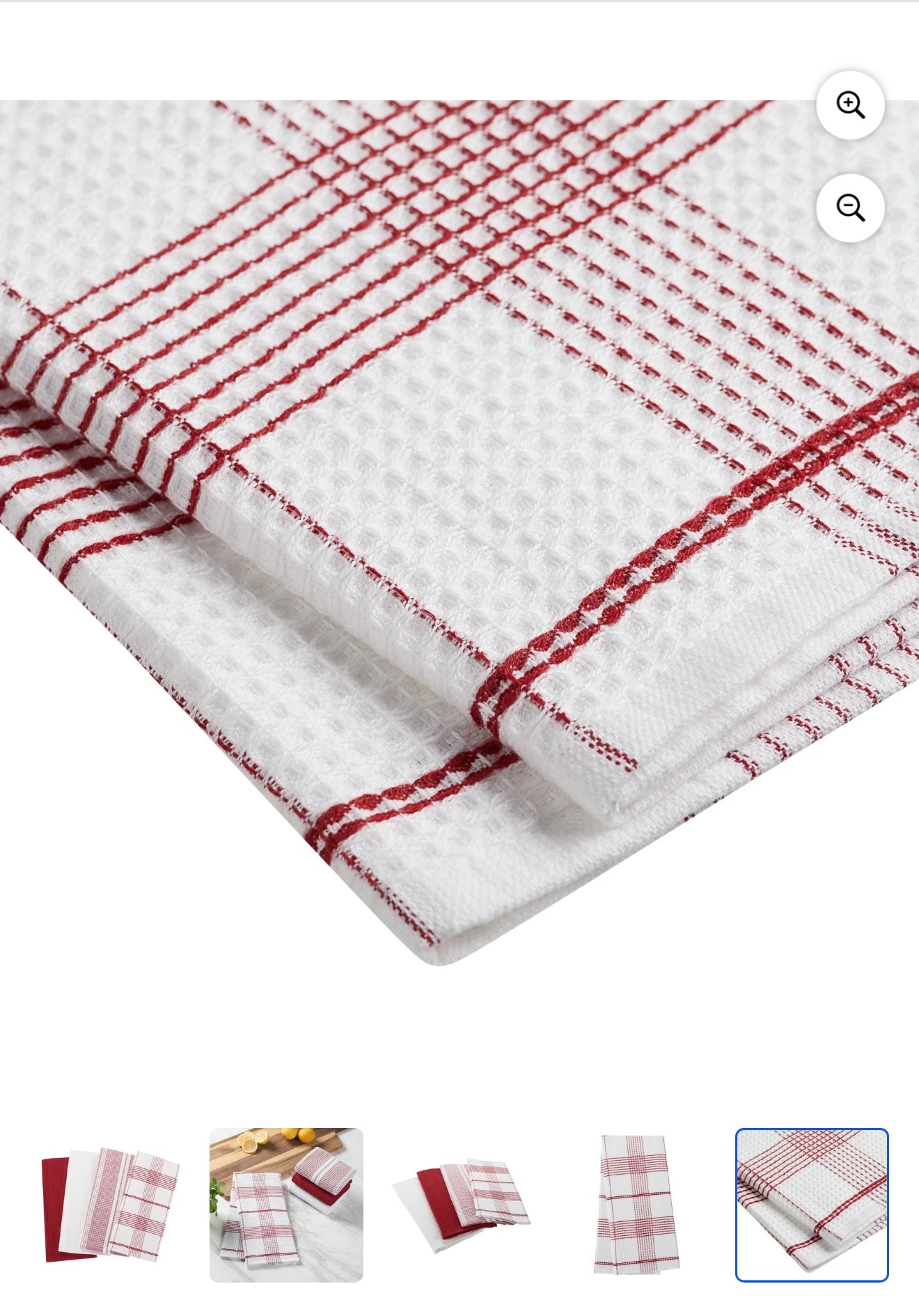 Better Home & Gardens Waffle Duo Purpose Kitchen Towels 4 pack