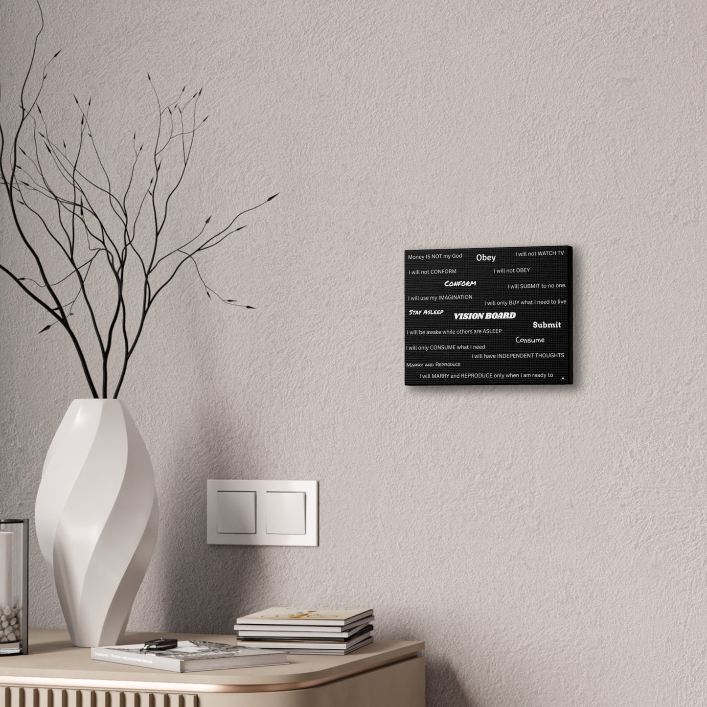 Vision Board Canvas Art - Motivational Wall Decor for Dreamers