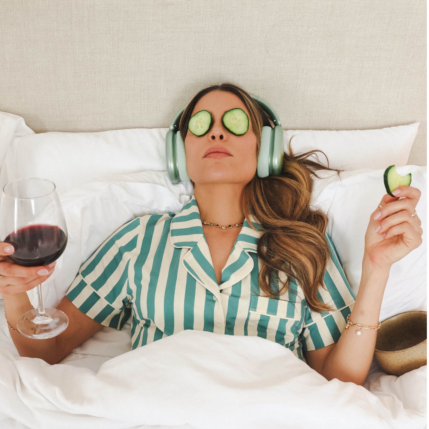 The Nantucket | Green Dock Stripe SleepDeep™ Button Down Short Pajama Set