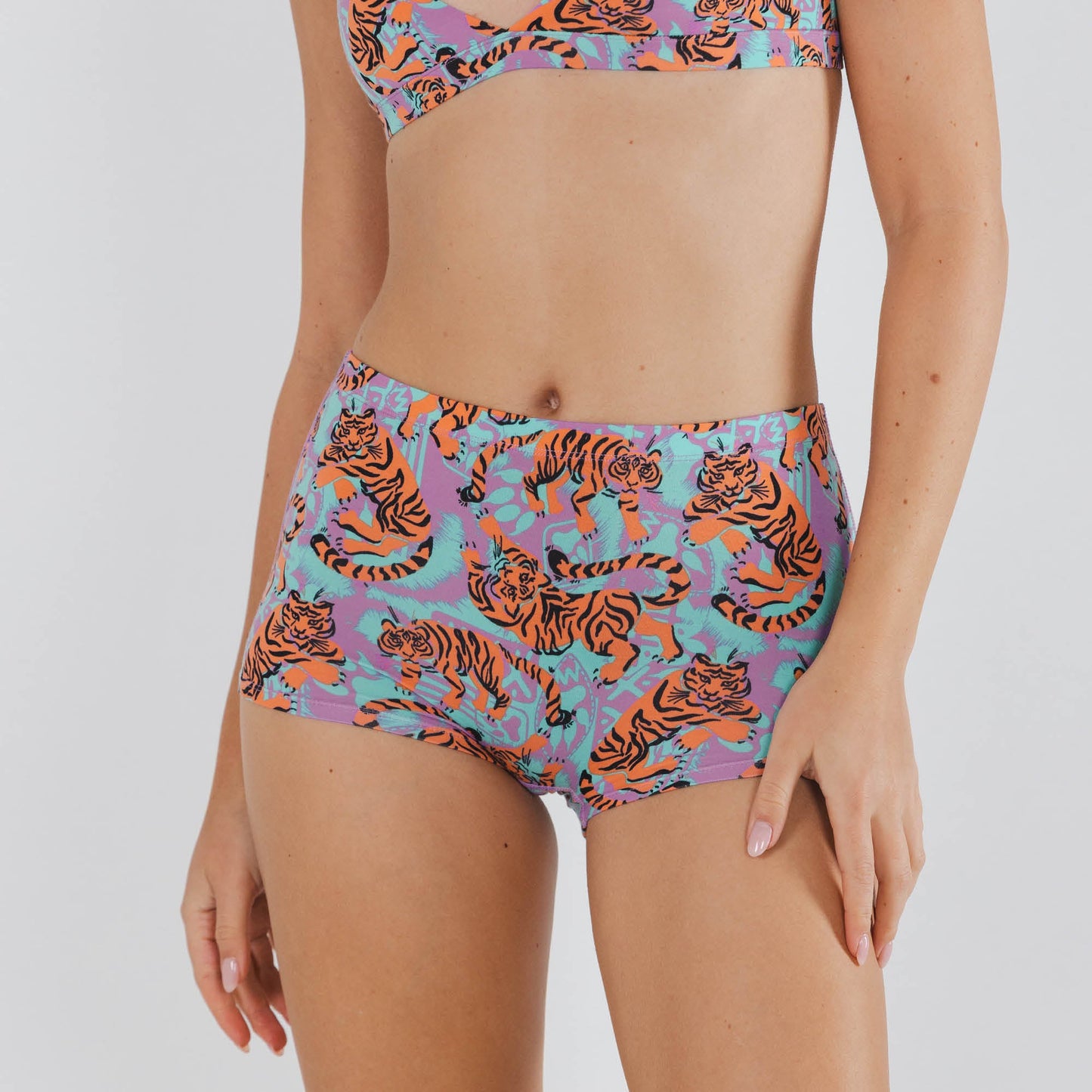 The Go Get 'Em | Abstract Tigers Modal Boyshort Underwear