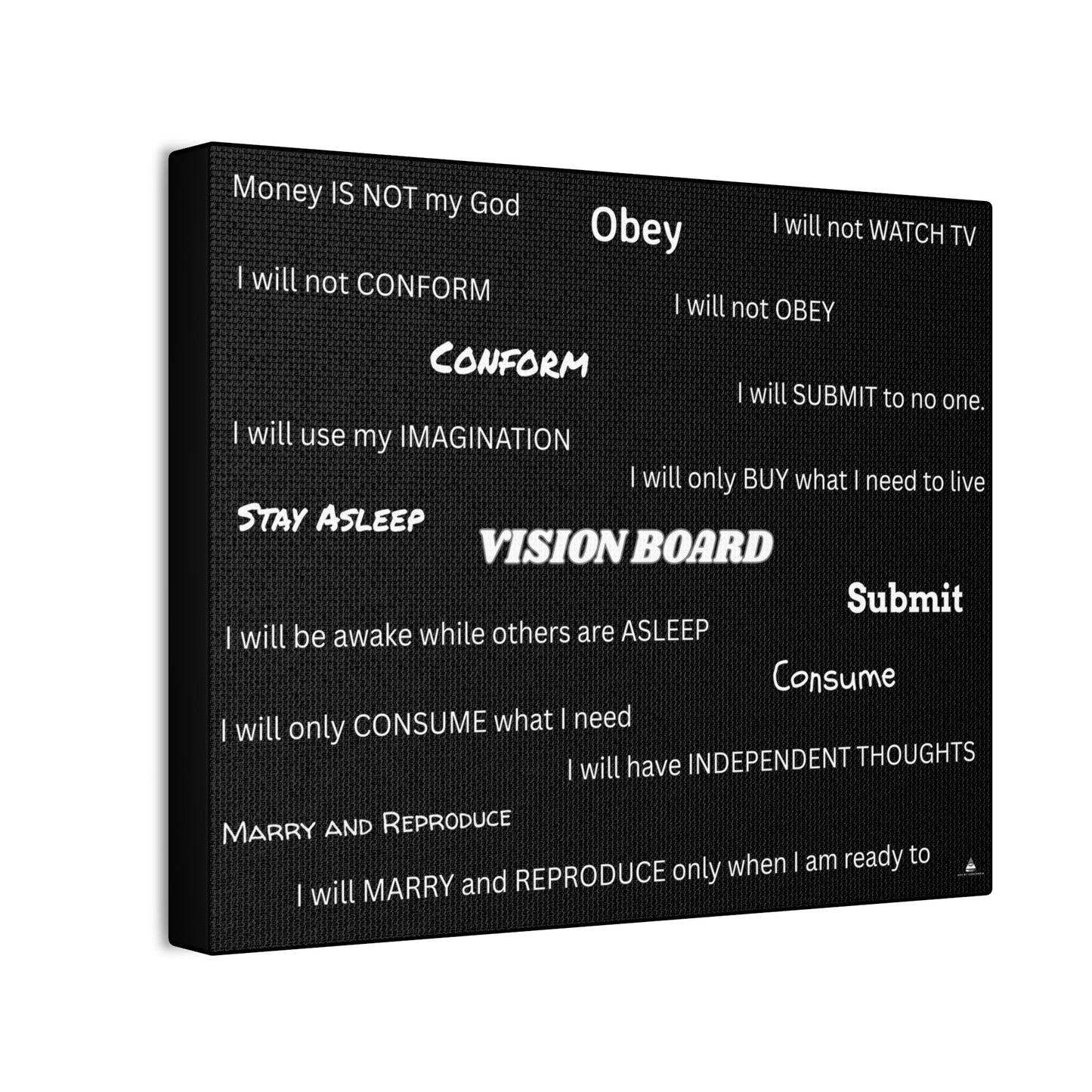 Vision Board Canvas Art - Motivational Wall Decor for Dreamers