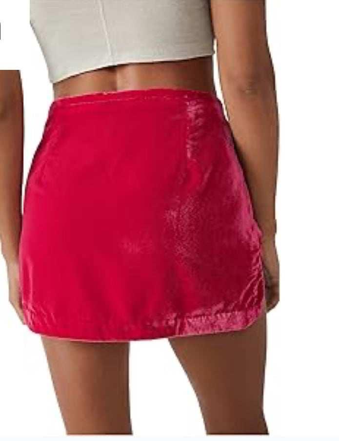 Free People Annalise Velvet Mini Pink Phenom 6