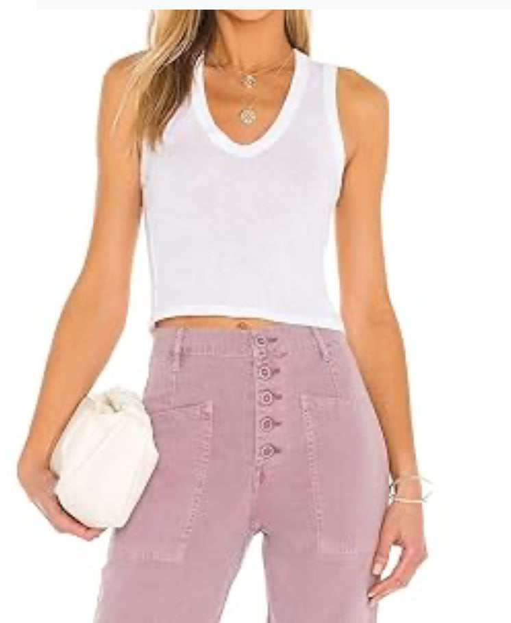 Free People Hailey Baby Tank White XS (Women's 0-2)