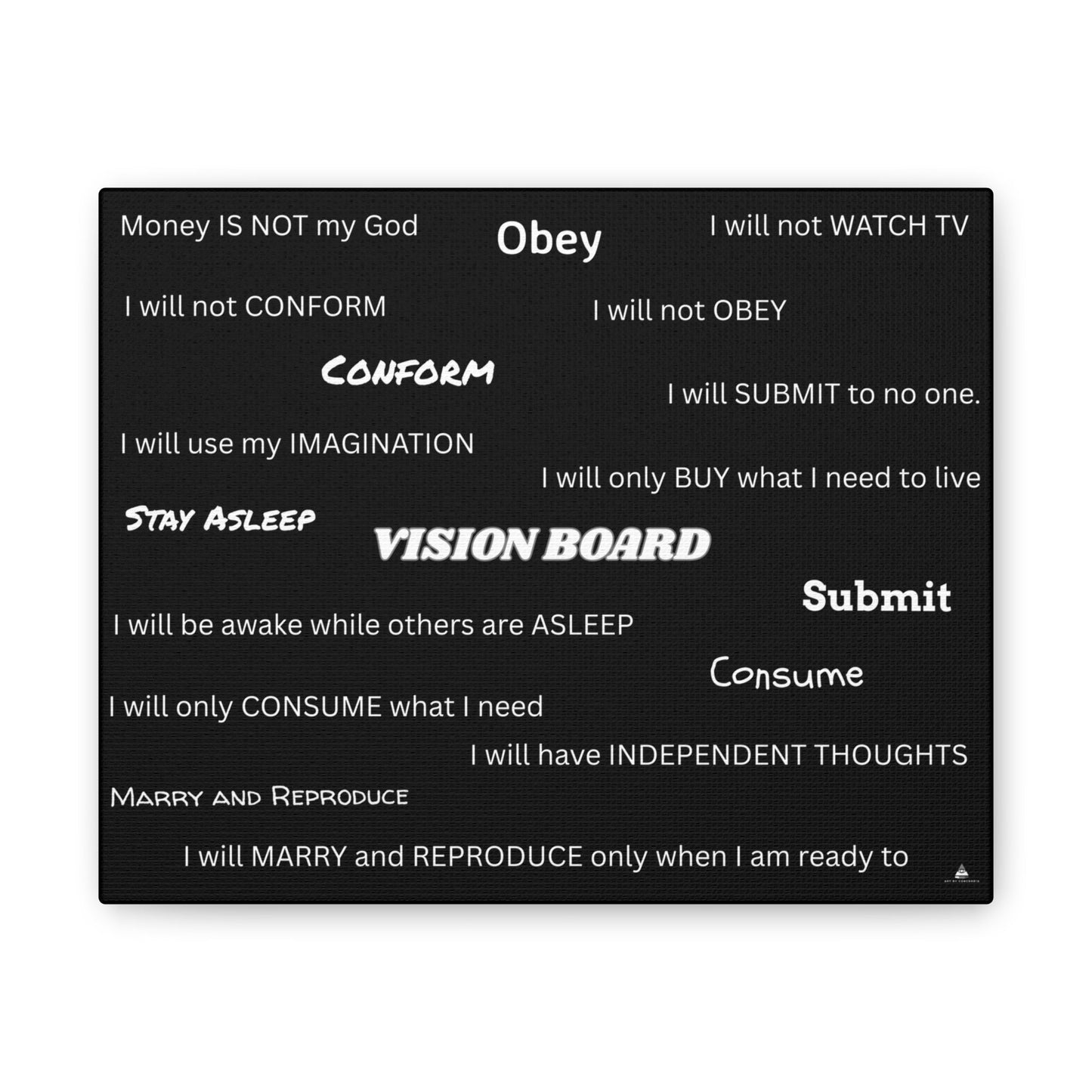 Vision Board Canvas Art - Motivational Wall Decor for Dreamers