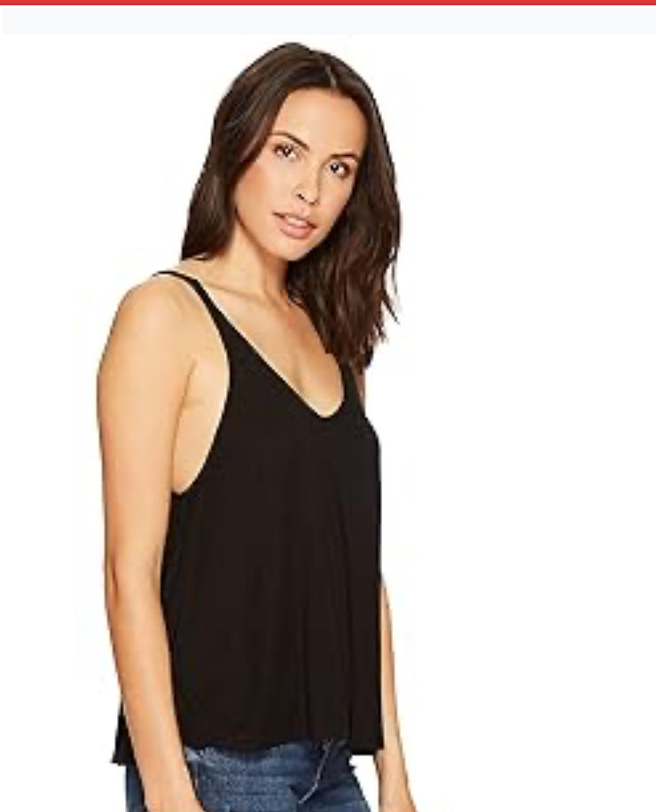 Free People Dani Tank Top for Women - Thin Shoulder Straps with Sleeveless Construction, and Lightweight Slouchy Fit Tank Black 2XS (Women's 00) One Size