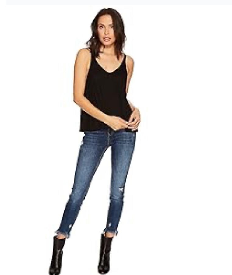 Free People Dani Tank Top for Women - Thin Shoulder Straps with Sleeveless Construction, and Lightweight Slouchy Fit Tank Black 2XS (Women's 00) One Size