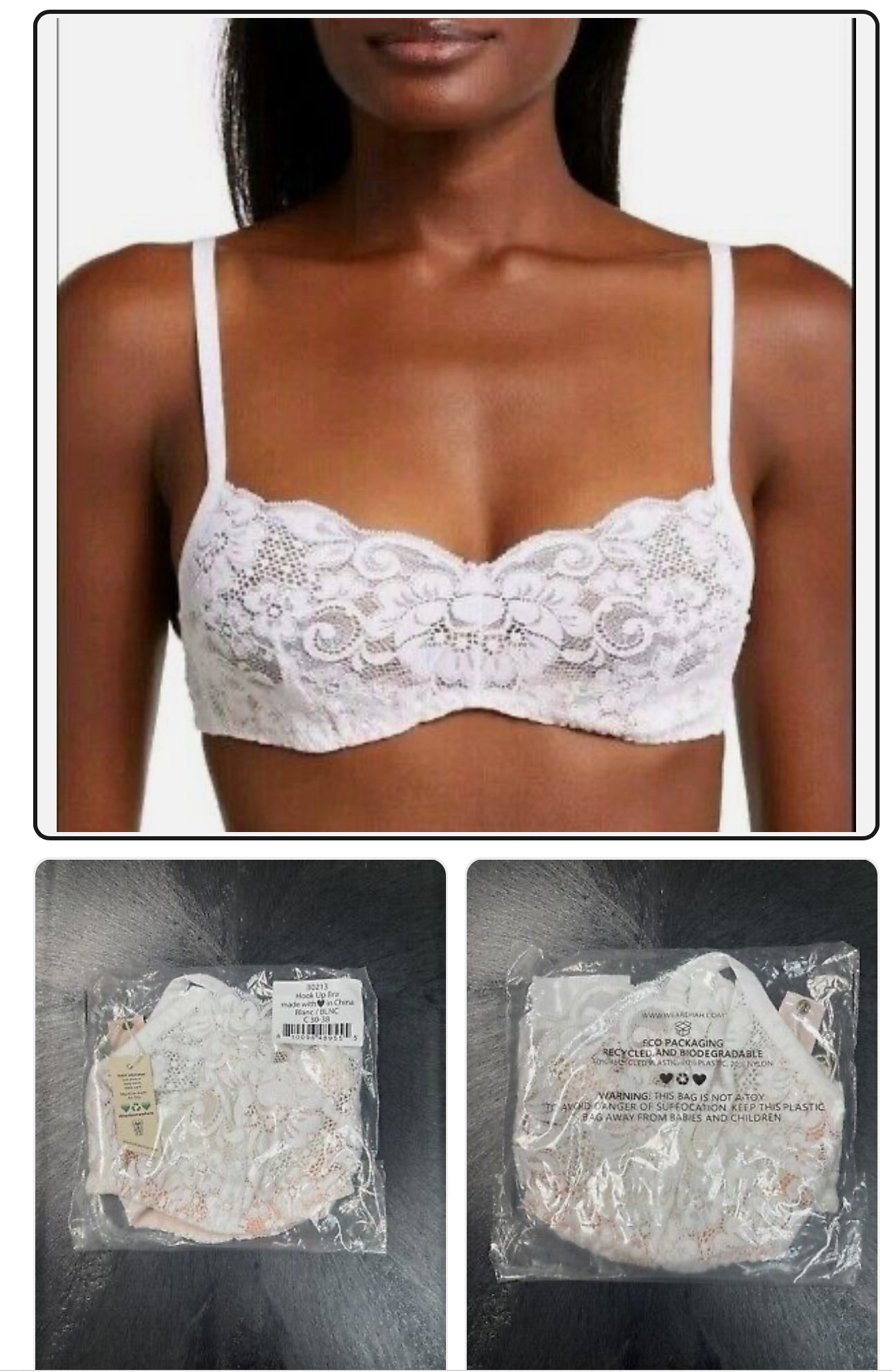 Free People We are Hah Hook Up Bra Blanc 30-38 C