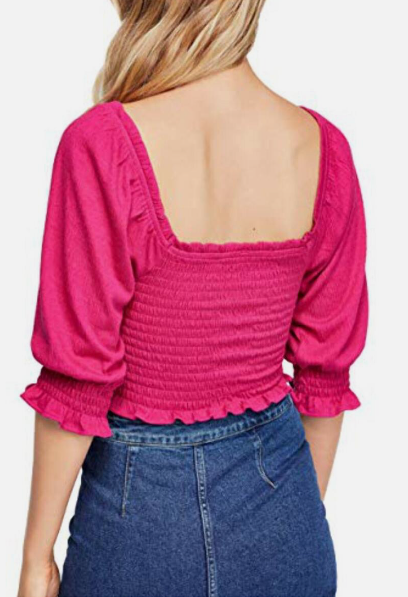 Free People Womens Smocked Ruffled Blouse Pink M