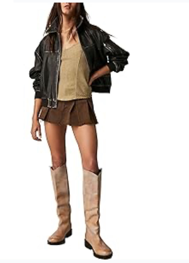 Free People Boss Babe Tank Top for Women - Cobra Print - Ribbed Knit Fabric - Rounded Hemline Cobra SM (Women's 4-6) One Size