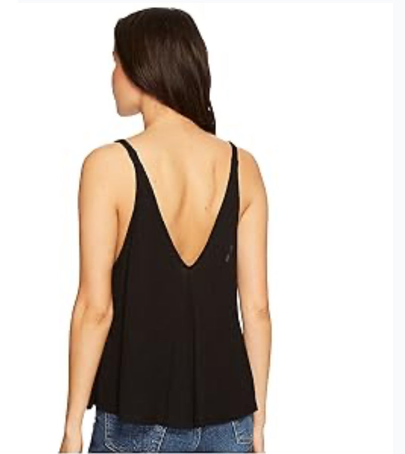 Free People Dani Tank Top for Women - Thin Shoulder Straps with Sleeveless Construction, and Lightweight Slouchy Fit Tank Black 2XS (Women's 00) One Size