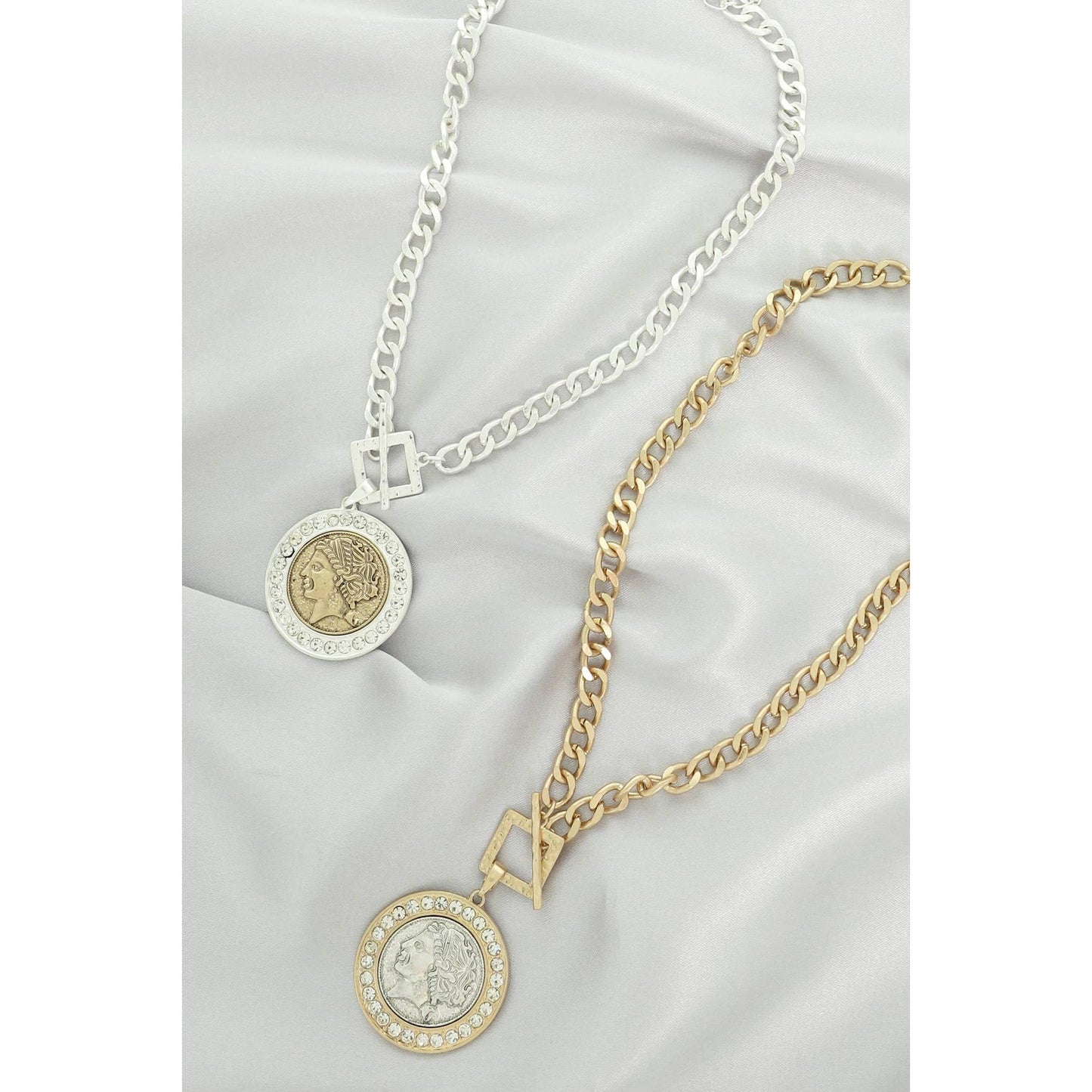 Greek Roman Goddess Coin Pendant Necklace | Ancient Mythology Fashion Jewelry