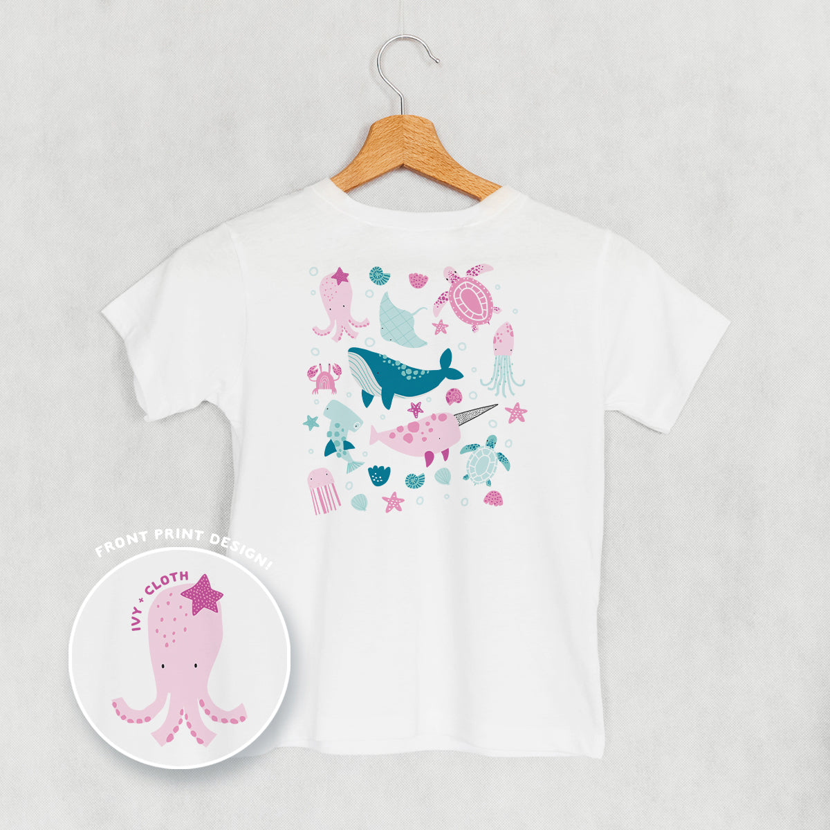 Pink Sea Animal Doodles (Kids Back Print)