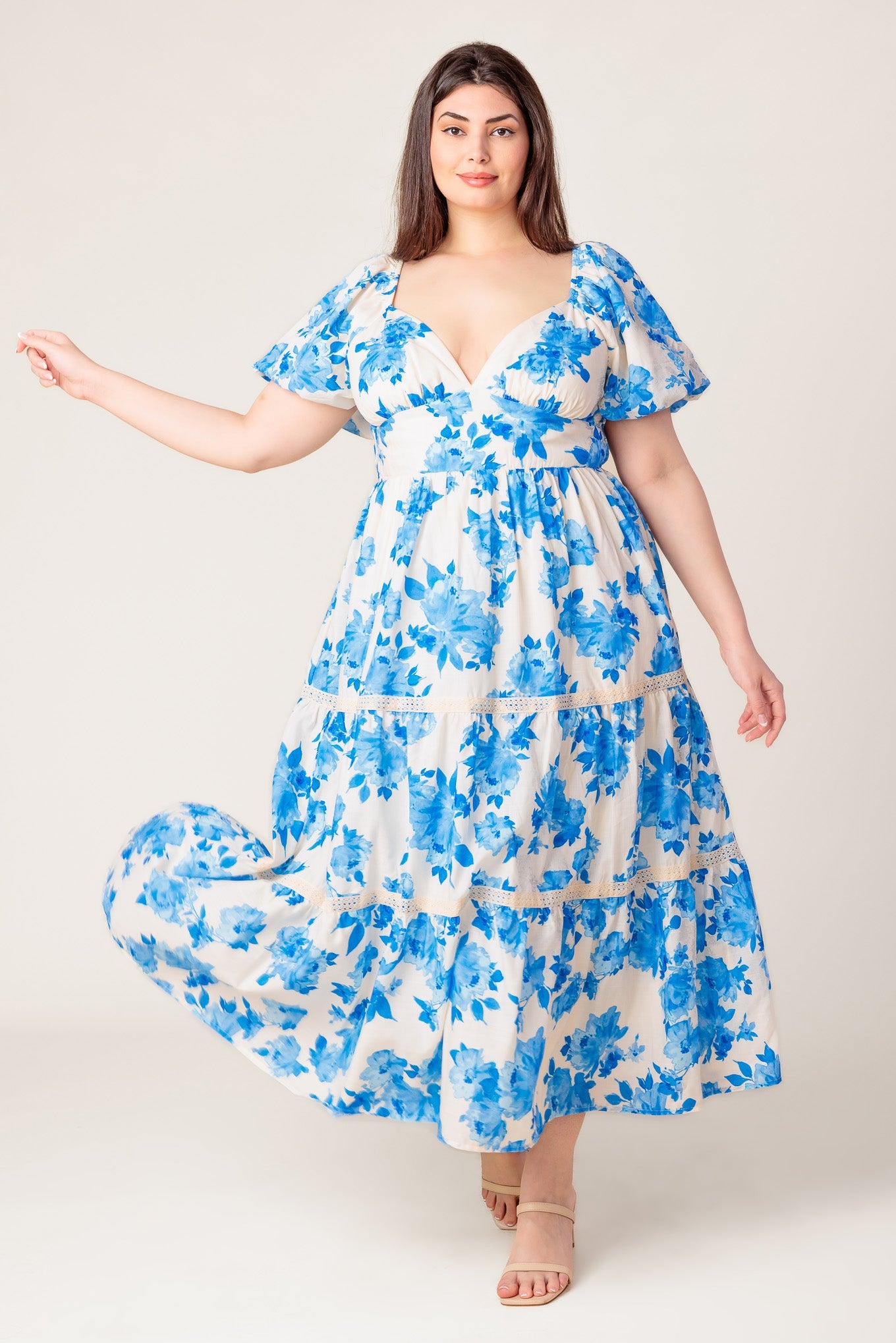 THROUGH THE FOG WOVEN MIDI DRESS