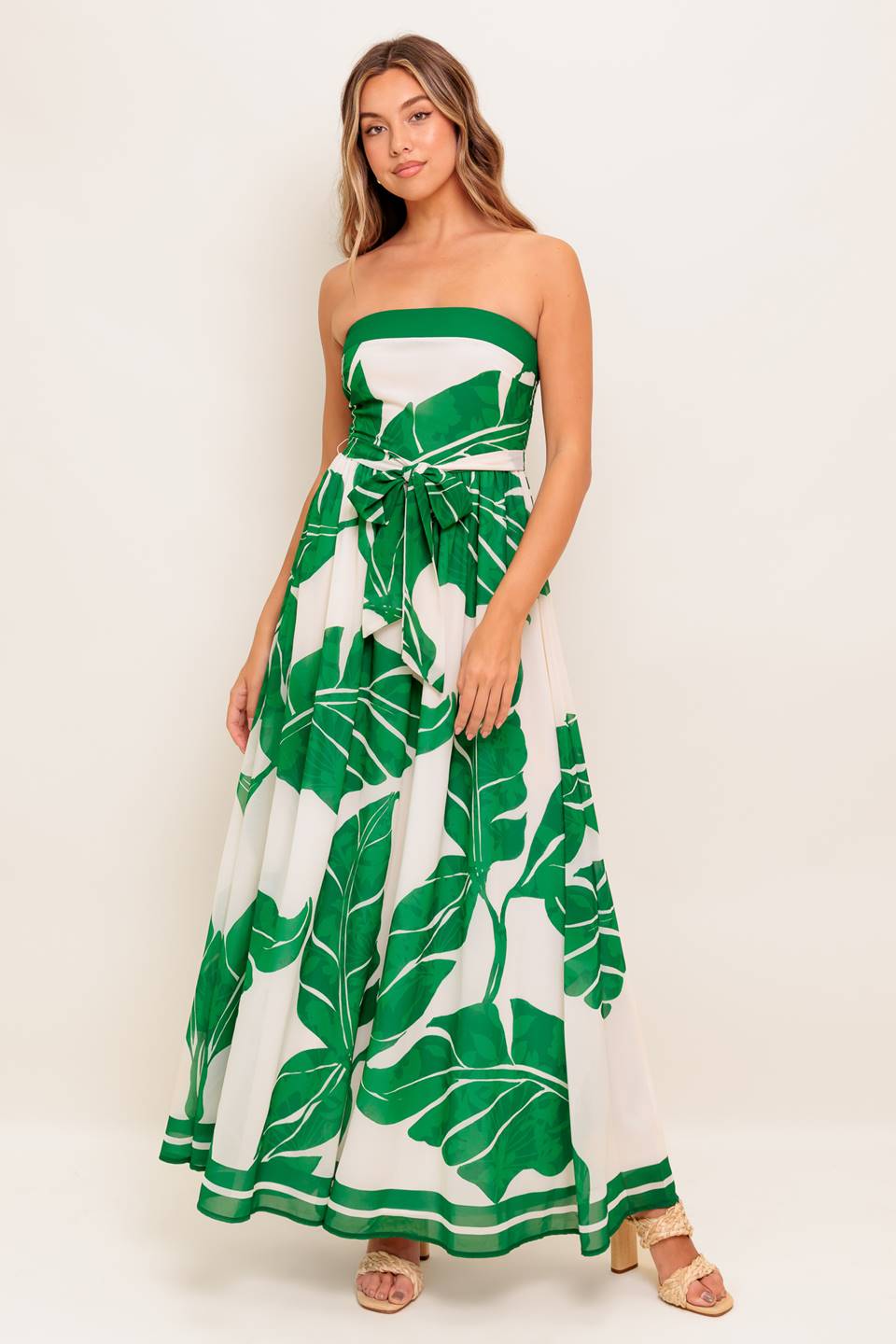 PURE MOMENT GREEN WOVEN ANKLE DRESS