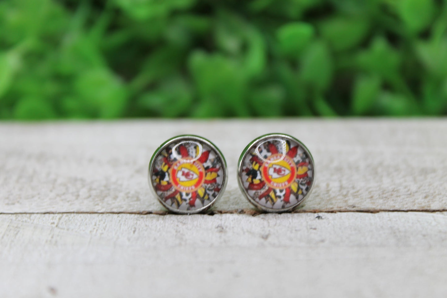 Football Chiefs Sunflower • Stud Earrings