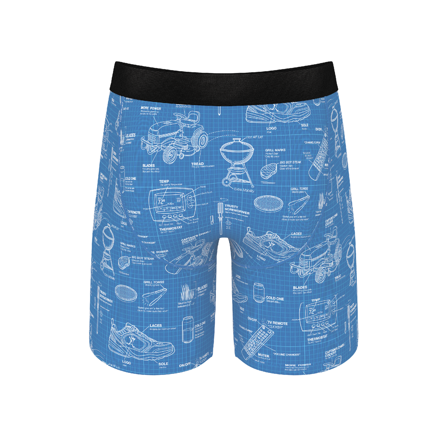 The Man With A Plan | Blueprint Long Leg Ball Hammock® Pouch Underwear With Fly