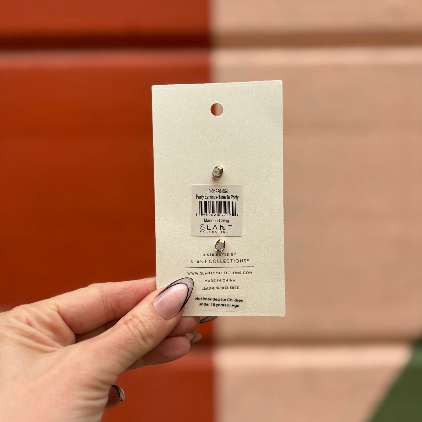 New Years Time to Party Earrings | Light Pink and Gold with Glitter Finish