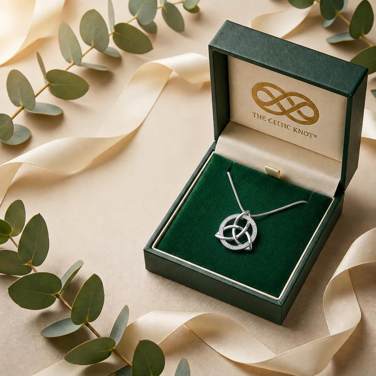 Trinity Knot™ Pendant — 18K White Gold | Diamond