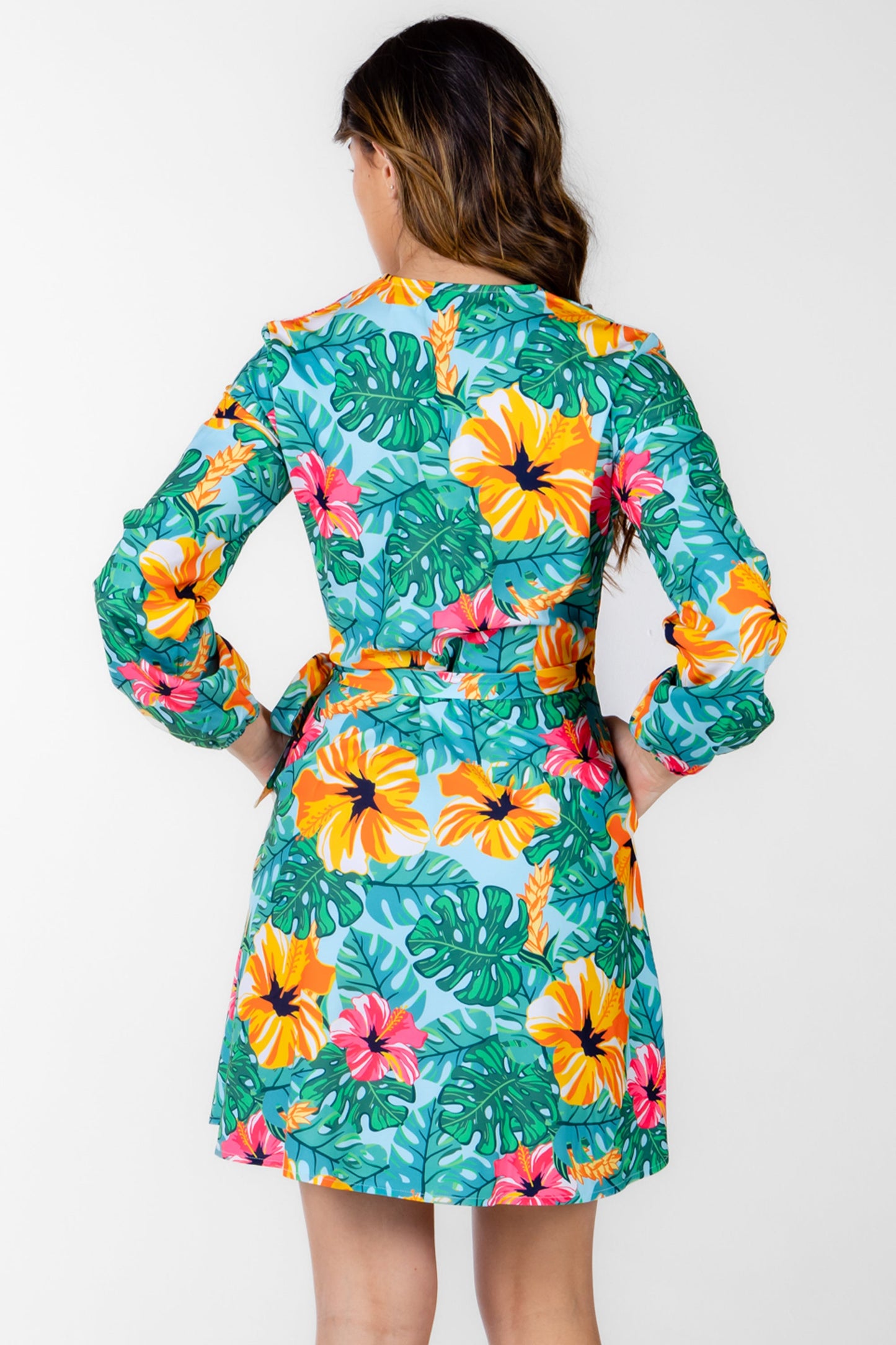 The Hibiscus Honeymoon | Floral Hawaiian Wrap Dress