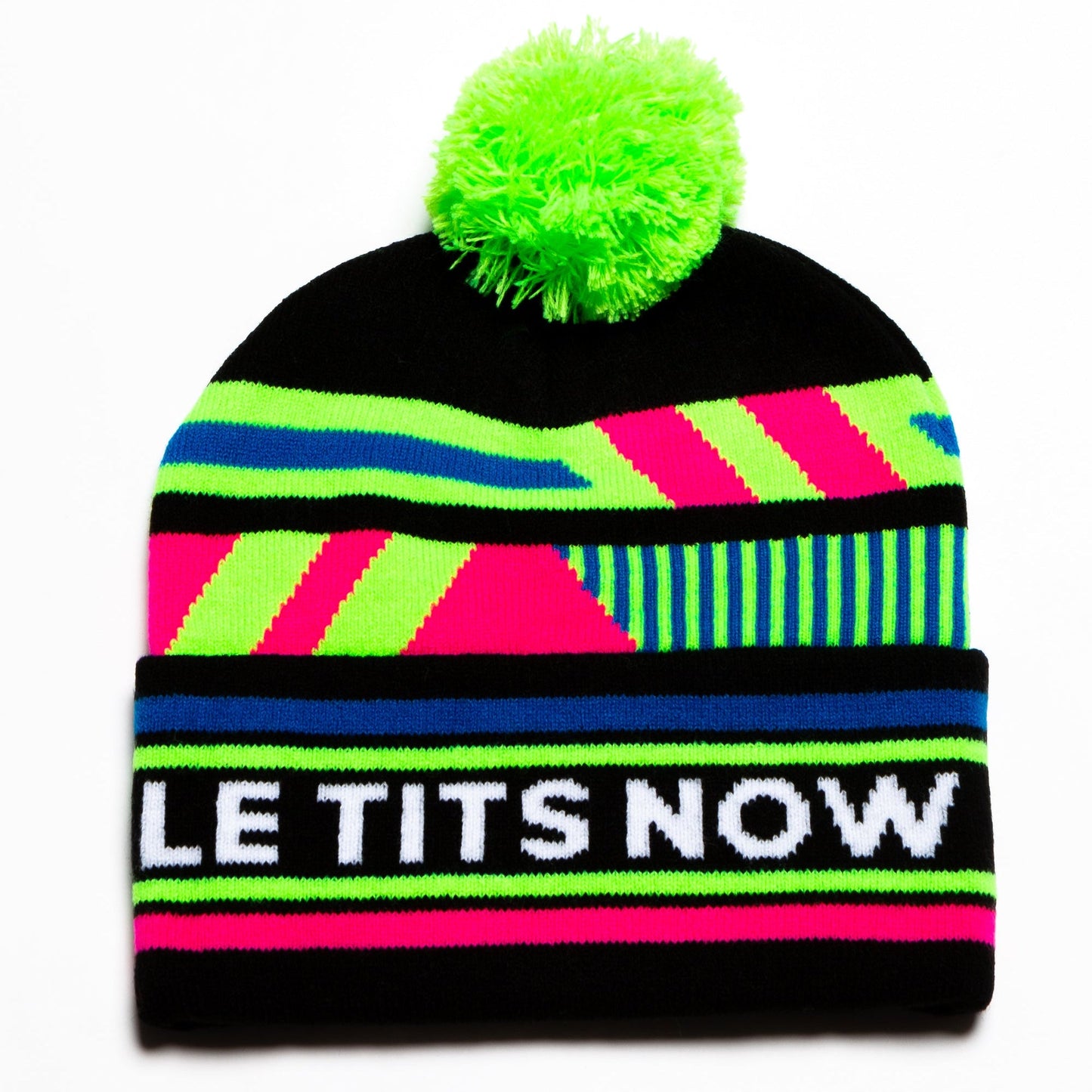 The Steep and Deep | Black and Neon Ski Beanie