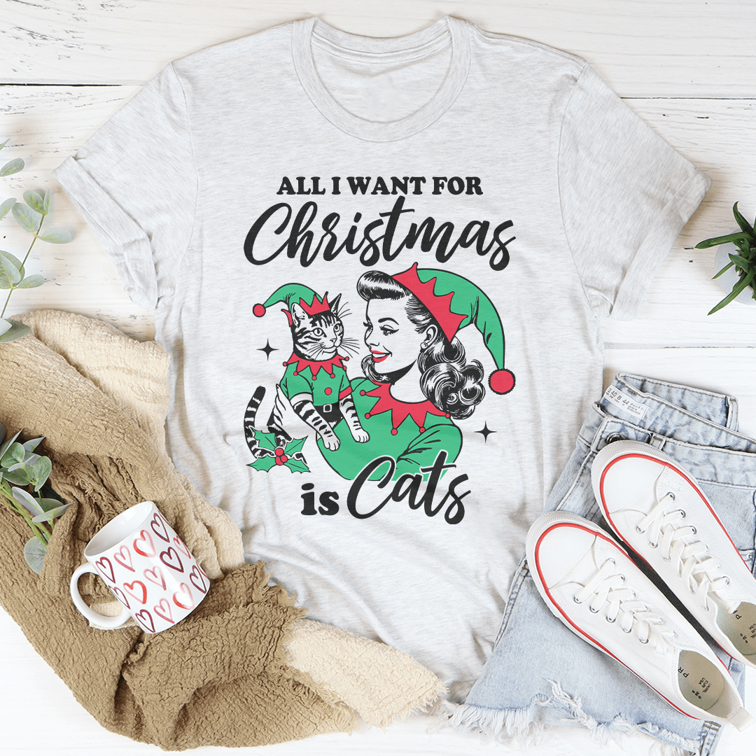 All I Want For Christmas Is Cats Tee