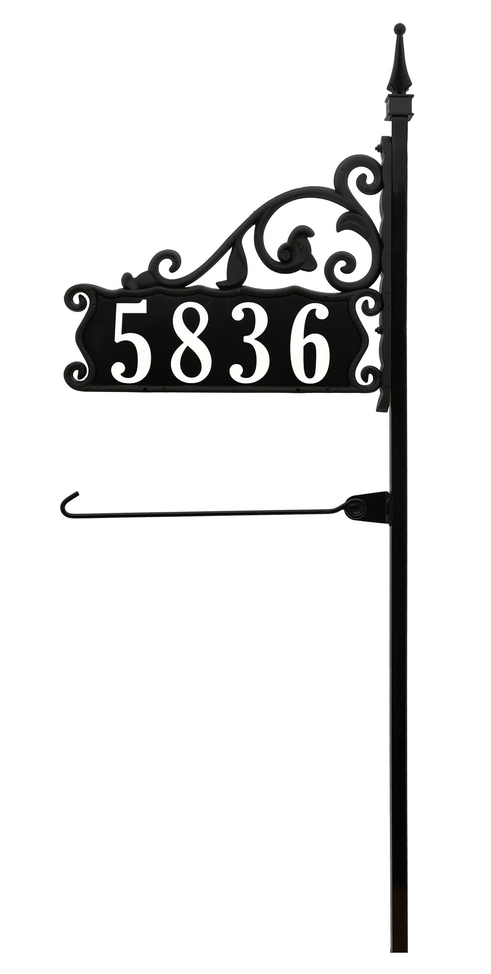 Boardwalk Address Sign With Flagpole
