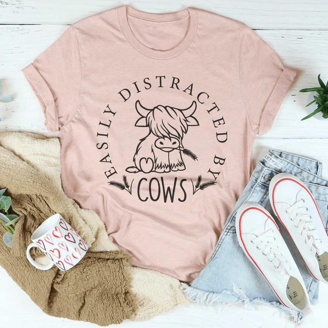 Easily Distracted By Cow Tee