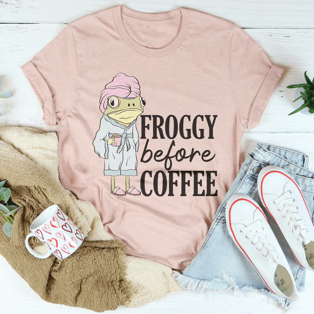 Froggy Before Coffee Tee