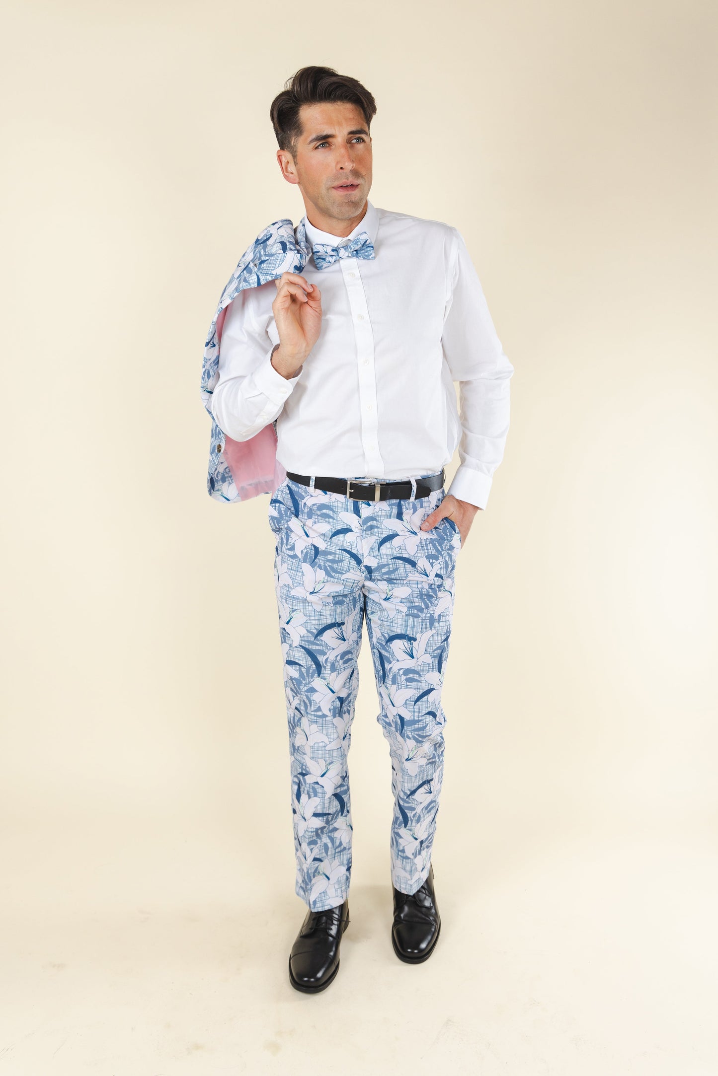 The Gilded Lily | Crosshatch Lilies Suit Pants