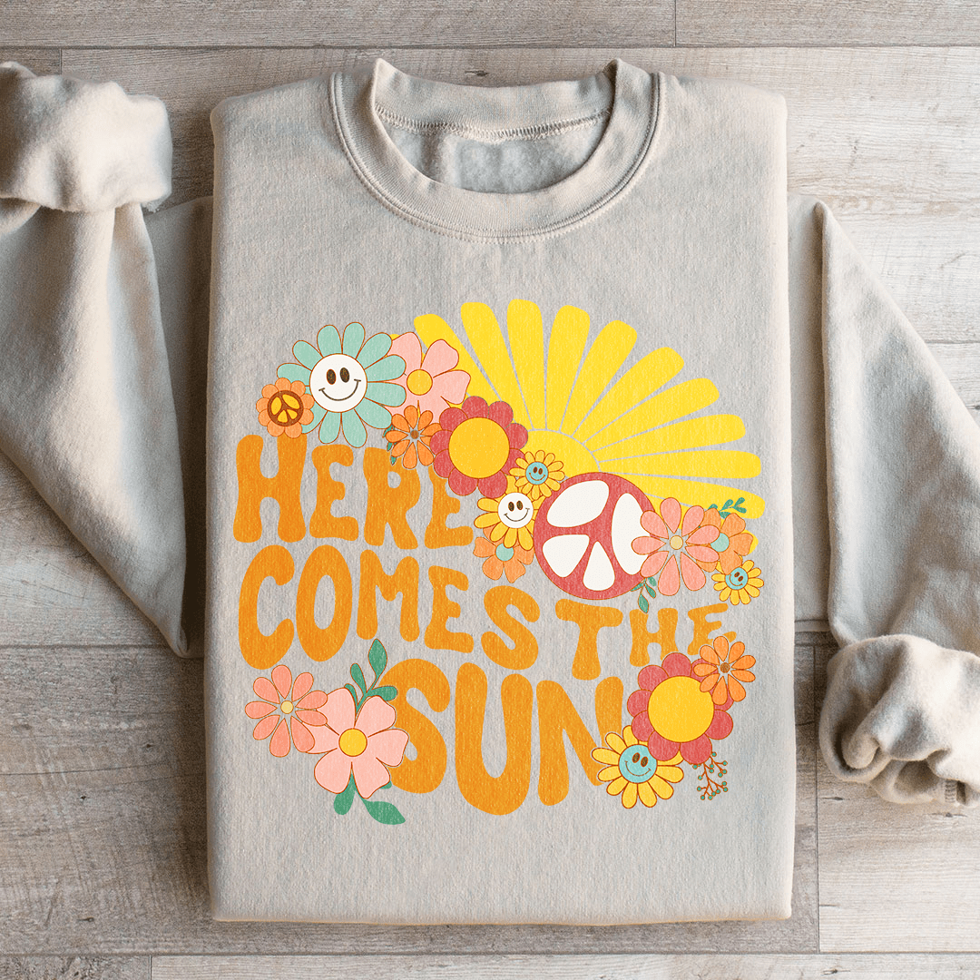 Here Comes The Sun Floral Retro Sweatshirt