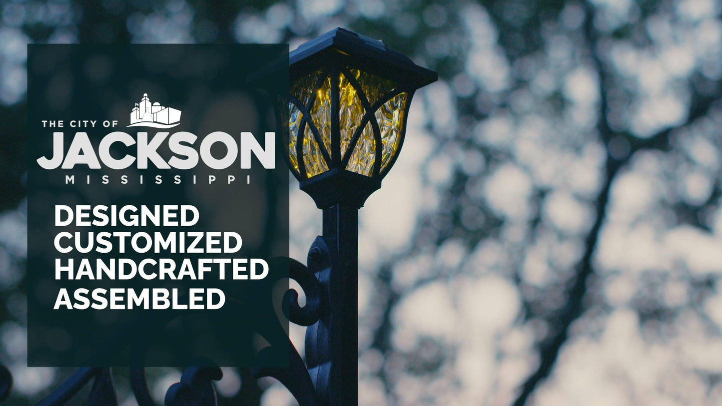 Boardwalk Reflective Address Sign With Name Rider and LED Solar Light