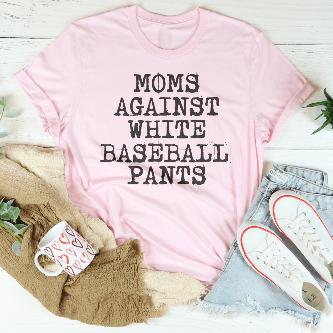 Moms Against White Baseball Pants Tee