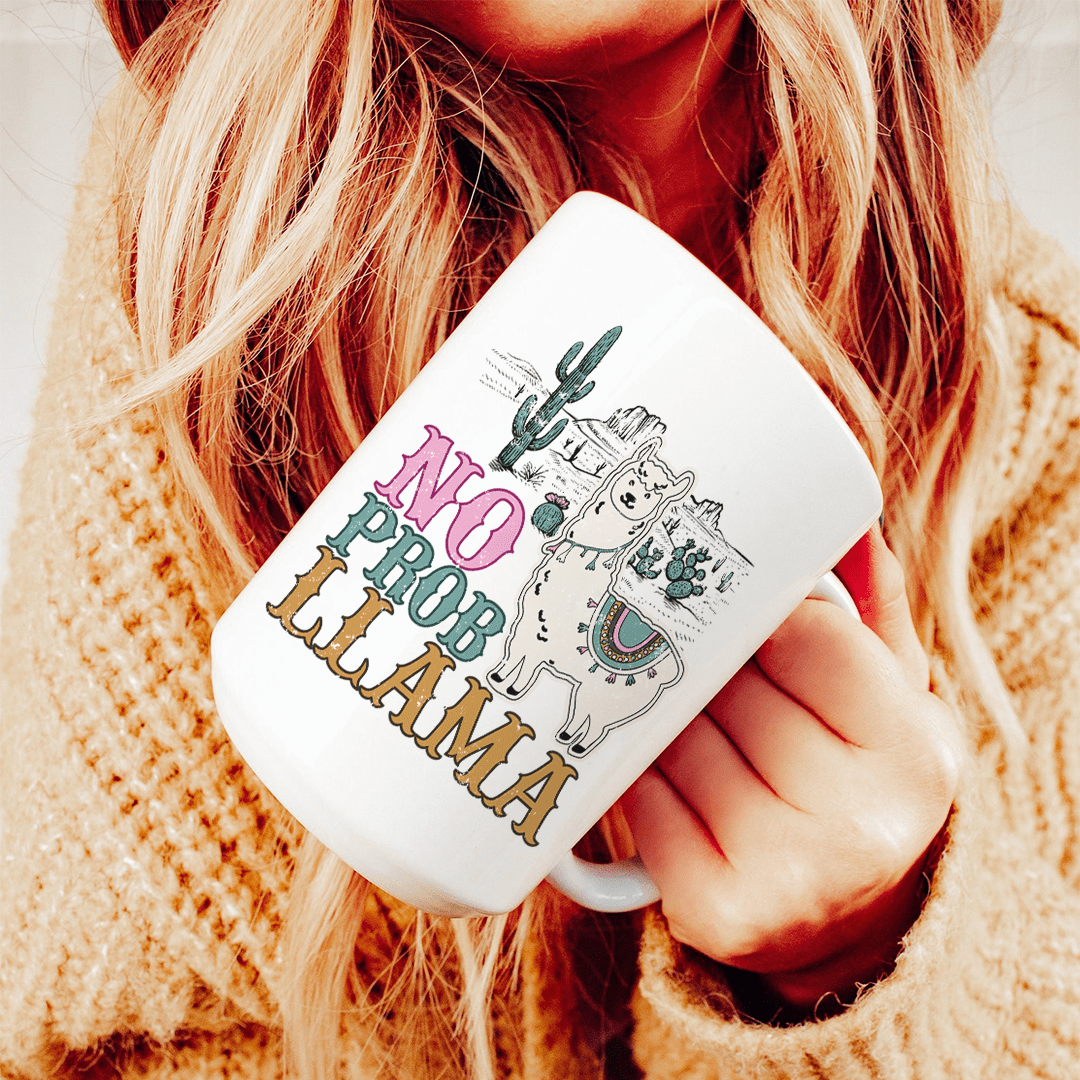 No Prob Llama Ceramic Mug 15 oz