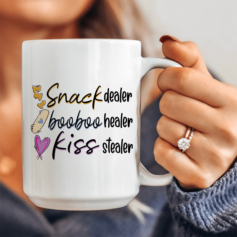 Snack Dealer Booboo Healer Kiss Stealer Ceramic Mug 15 oz