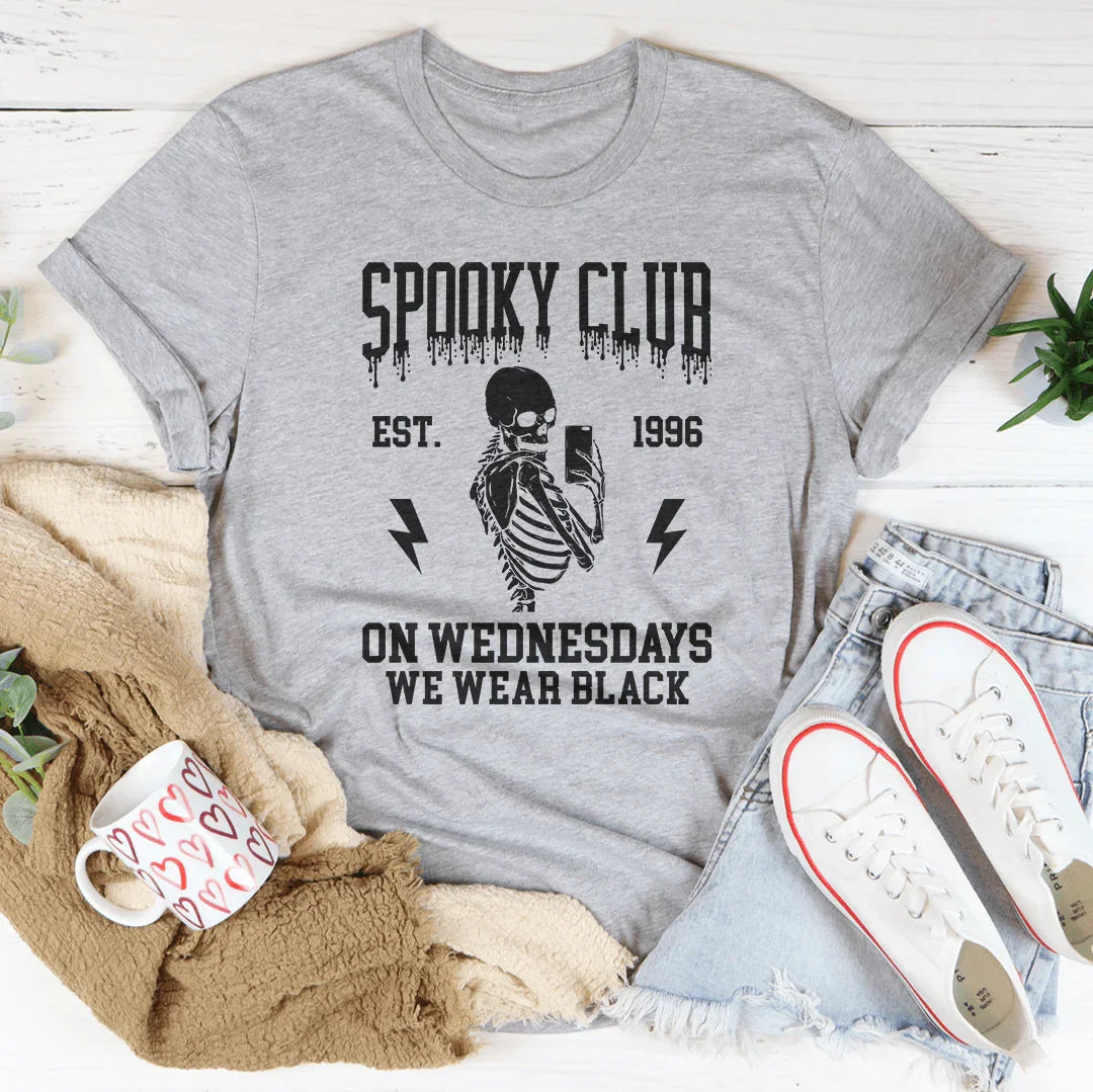 Spooky Club Est 1996 On Wednesdays We Wear Black Tee