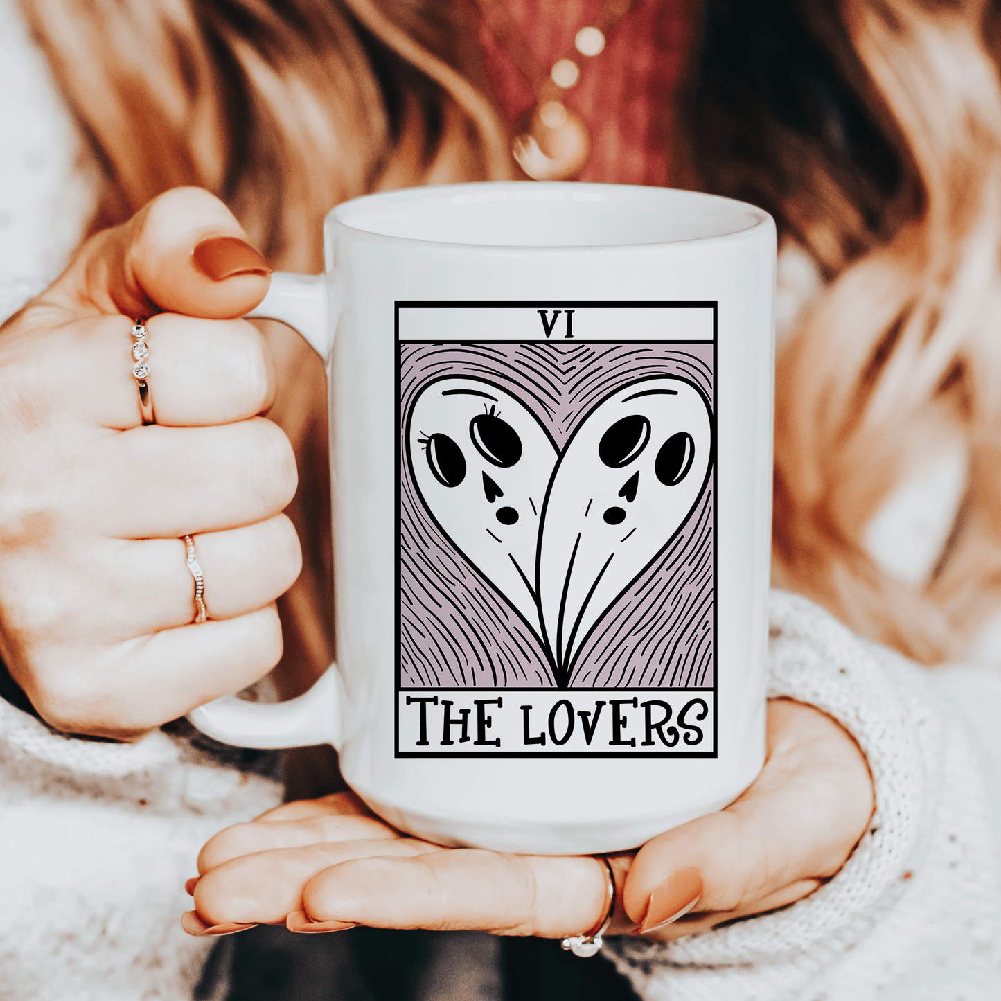 The Lovers Tarot Card Ceramic Mug 15 oz