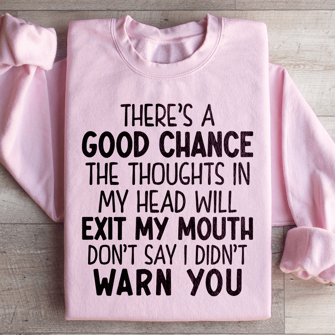 There's A Good Chance The Thoughts In My Head Will Exit My Mouth Sweatshirt