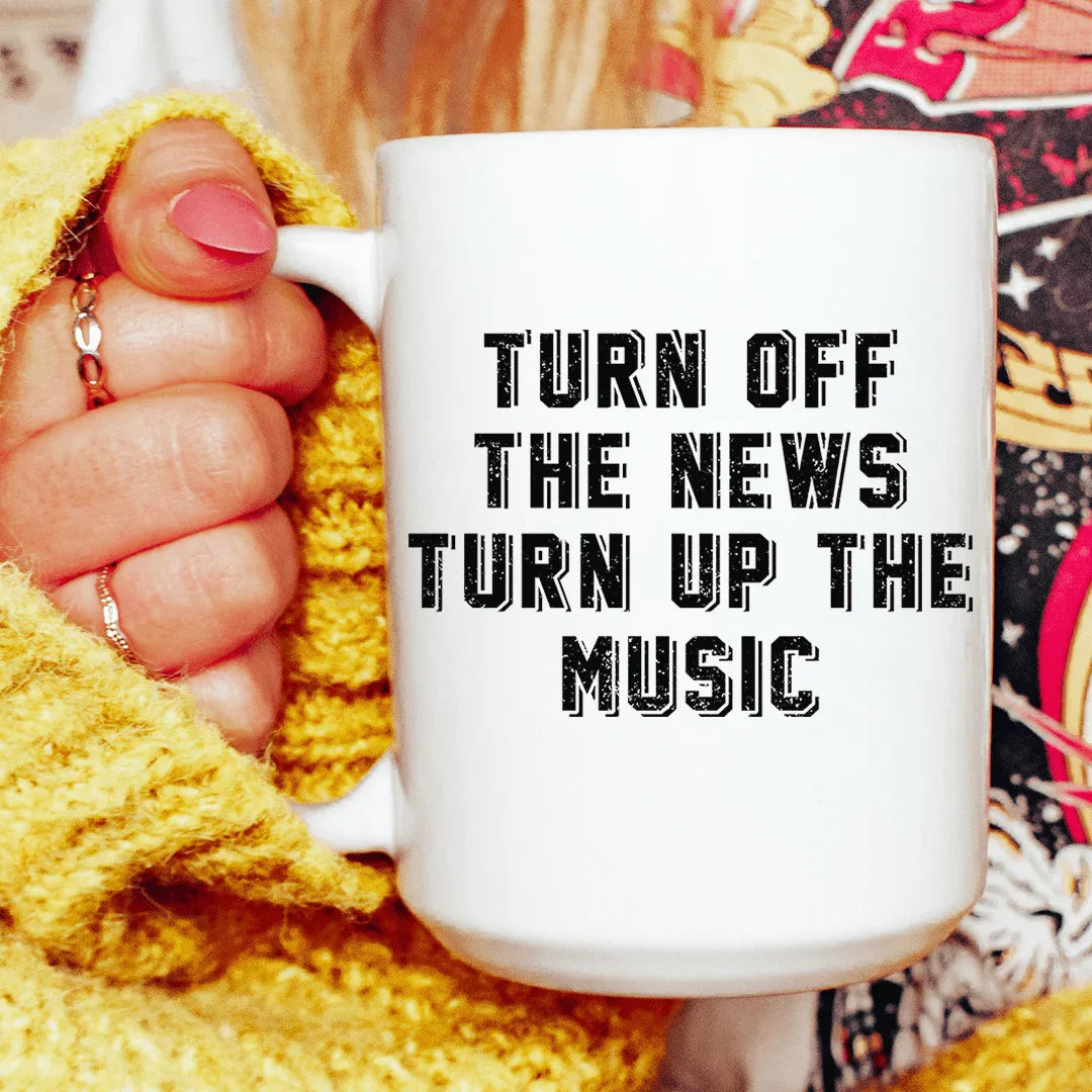 Turn Up The Music Ceramic Mug 15 oz