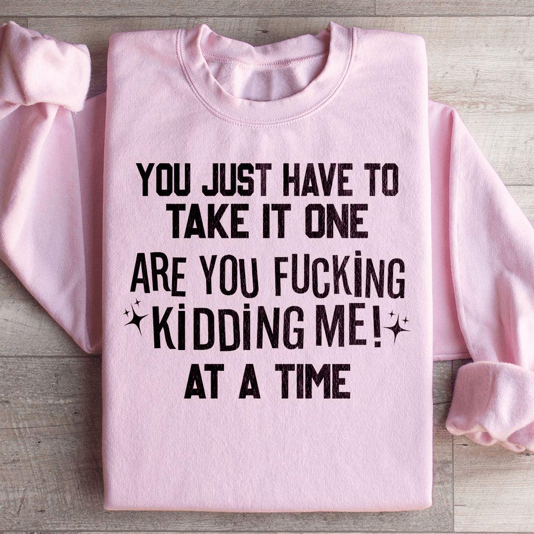 You Just Have To Take It One Are You Kidding Me At A Time Sweatshirt