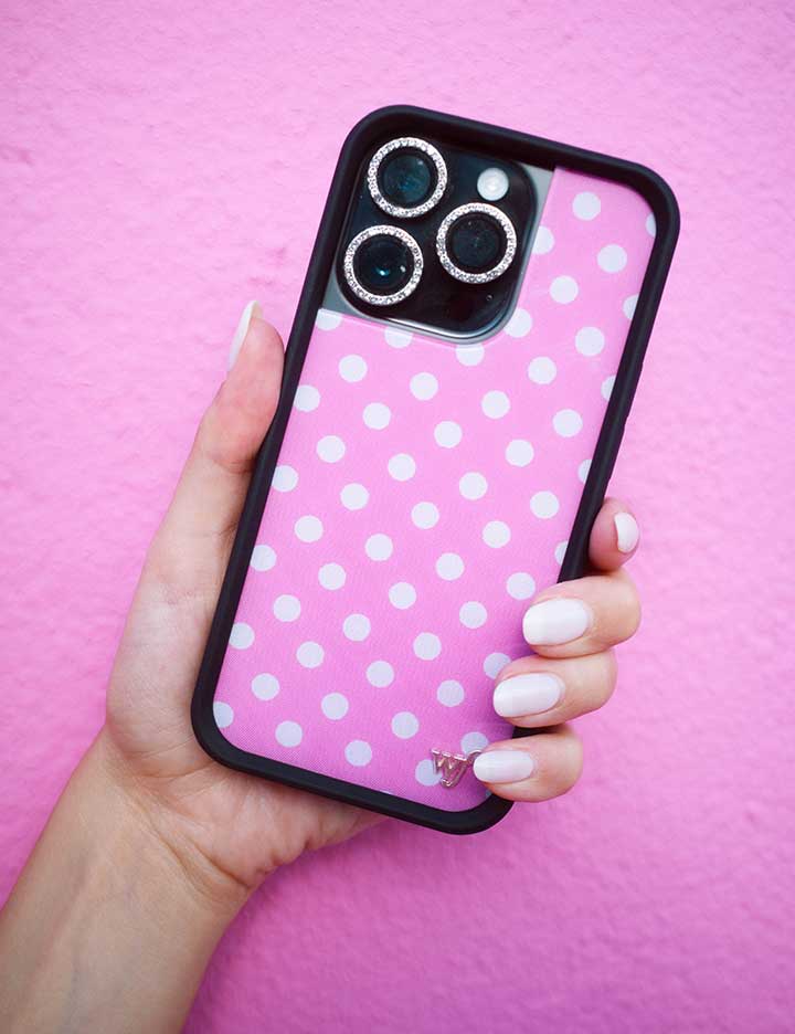 Polka Dot | Pink and White iPhone Case