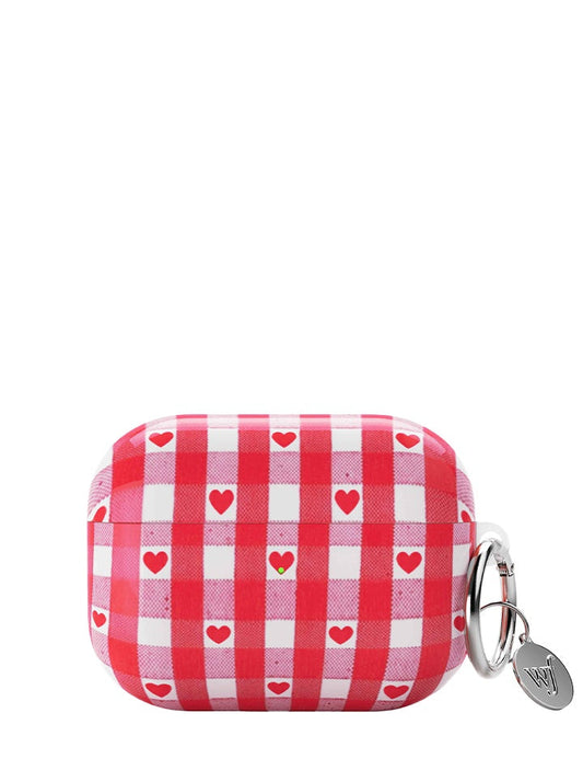 Red Gingham Hearts AirPods
