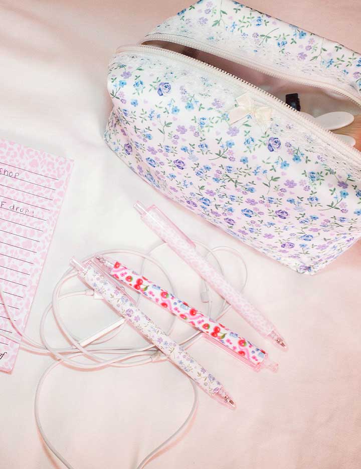 Lilac & Blue Floral Perfect Pouch