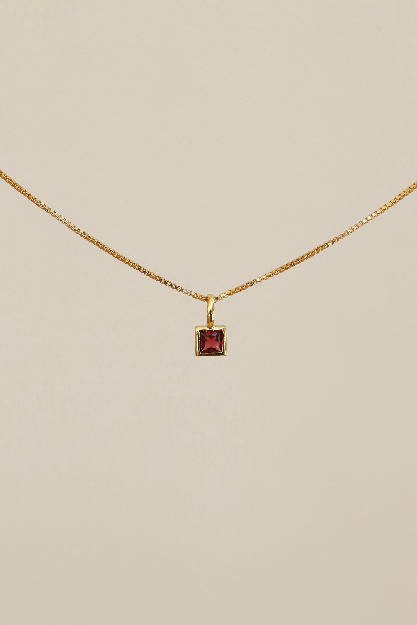 SQUARE BEZEL BIRTHSTONE CHARM