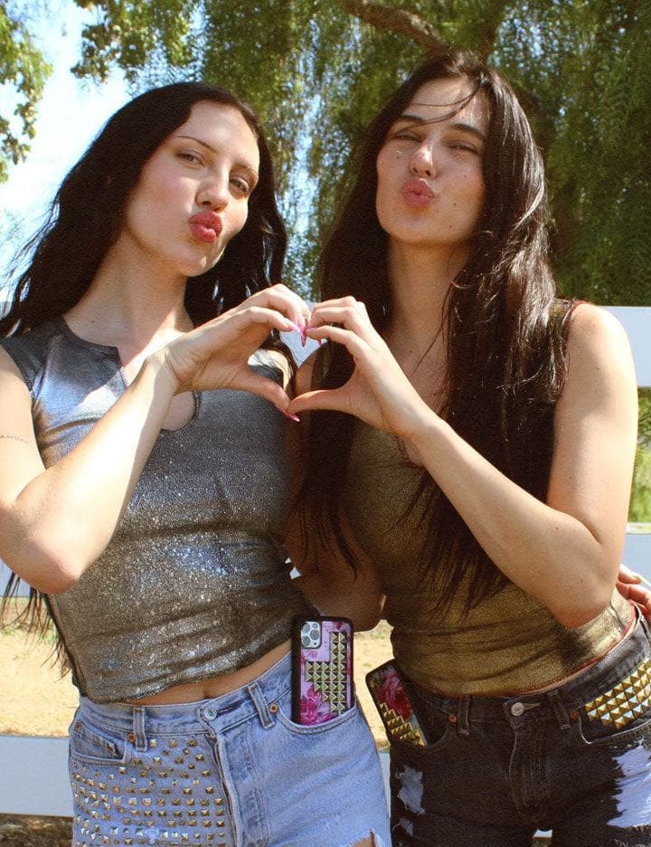 Pink Floral Stud iPhone Case