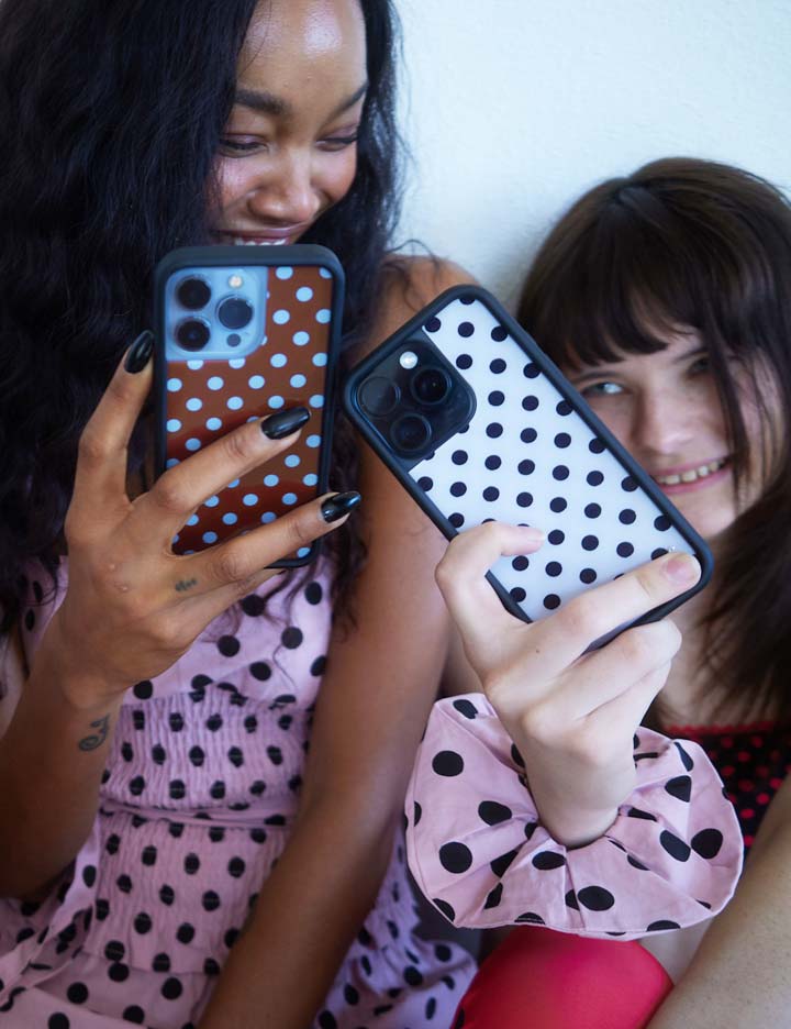 Polka Dot | White and Black iPhone Case
