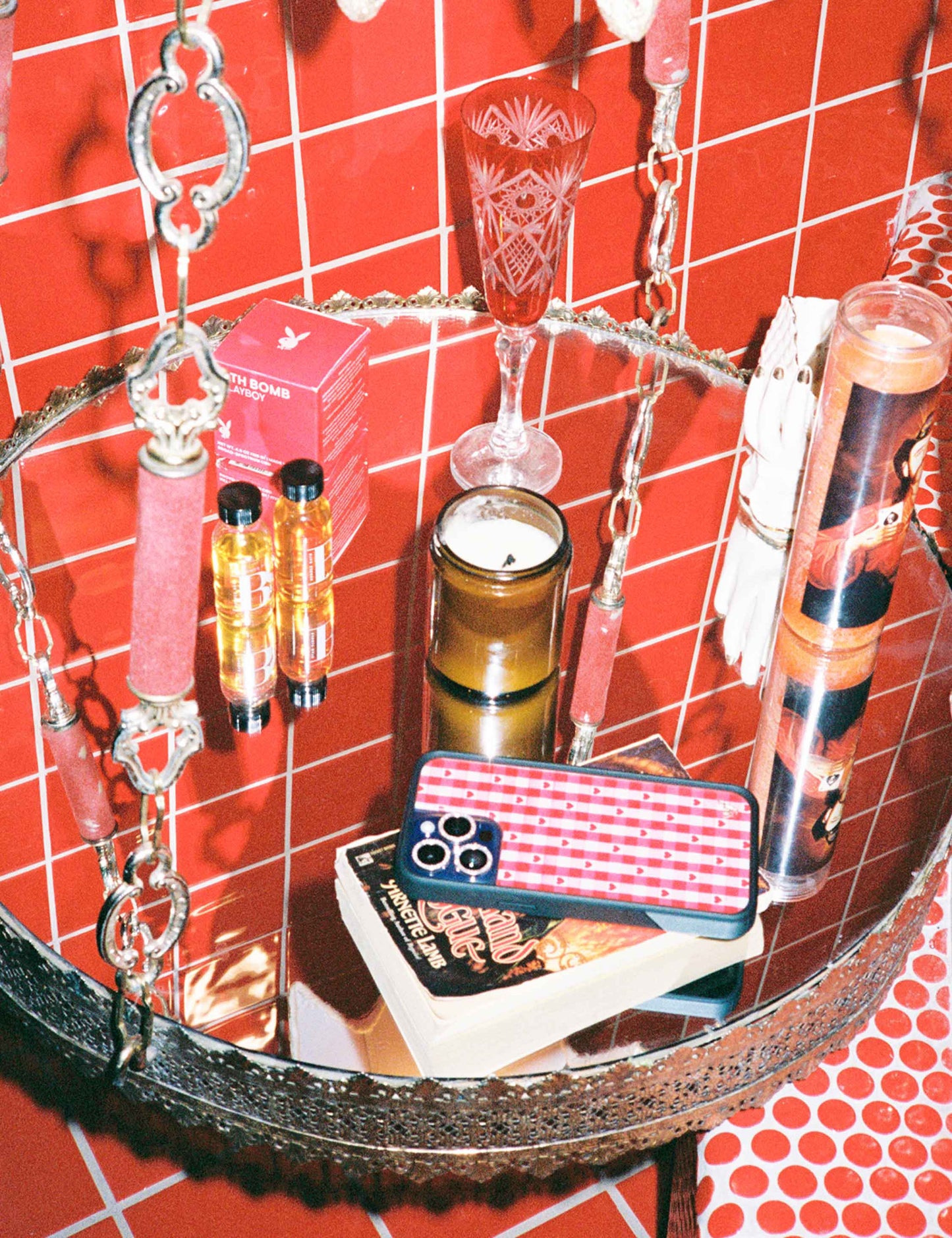 Gingham Hearts | Red iPhone Case