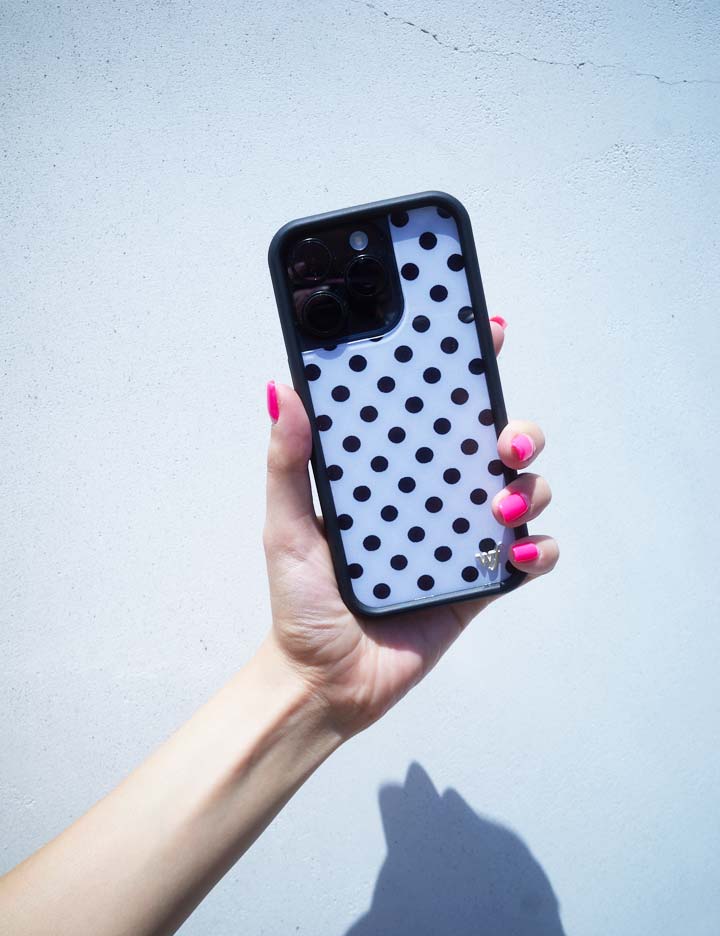 Polka Dot | White and Black iPhone Case